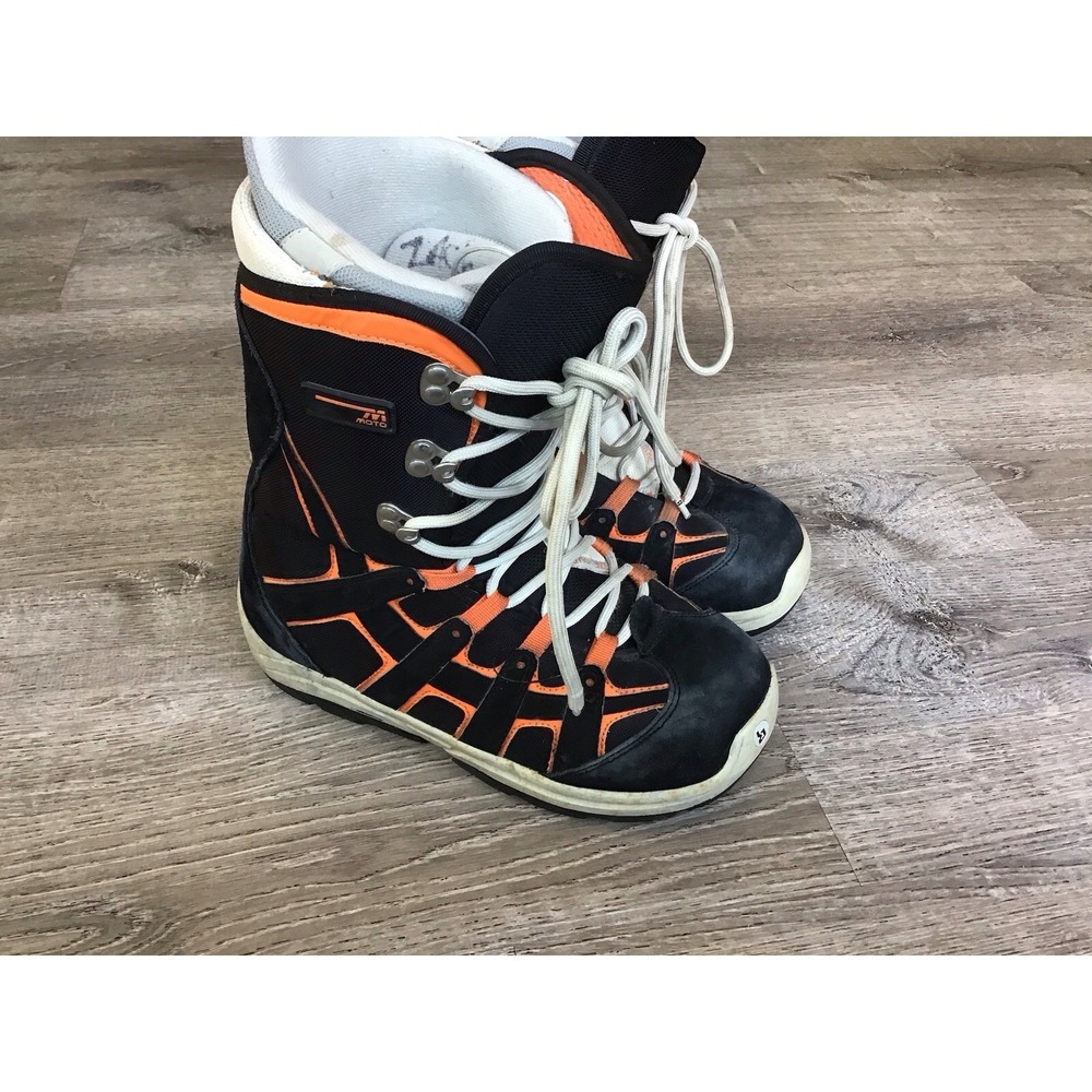 Burton Moto Men's‎ Snowboard Boots USA Size 8.5 Gray Orange Lace Up
